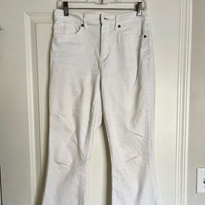 Loft white curvy high rise kick crop jeans